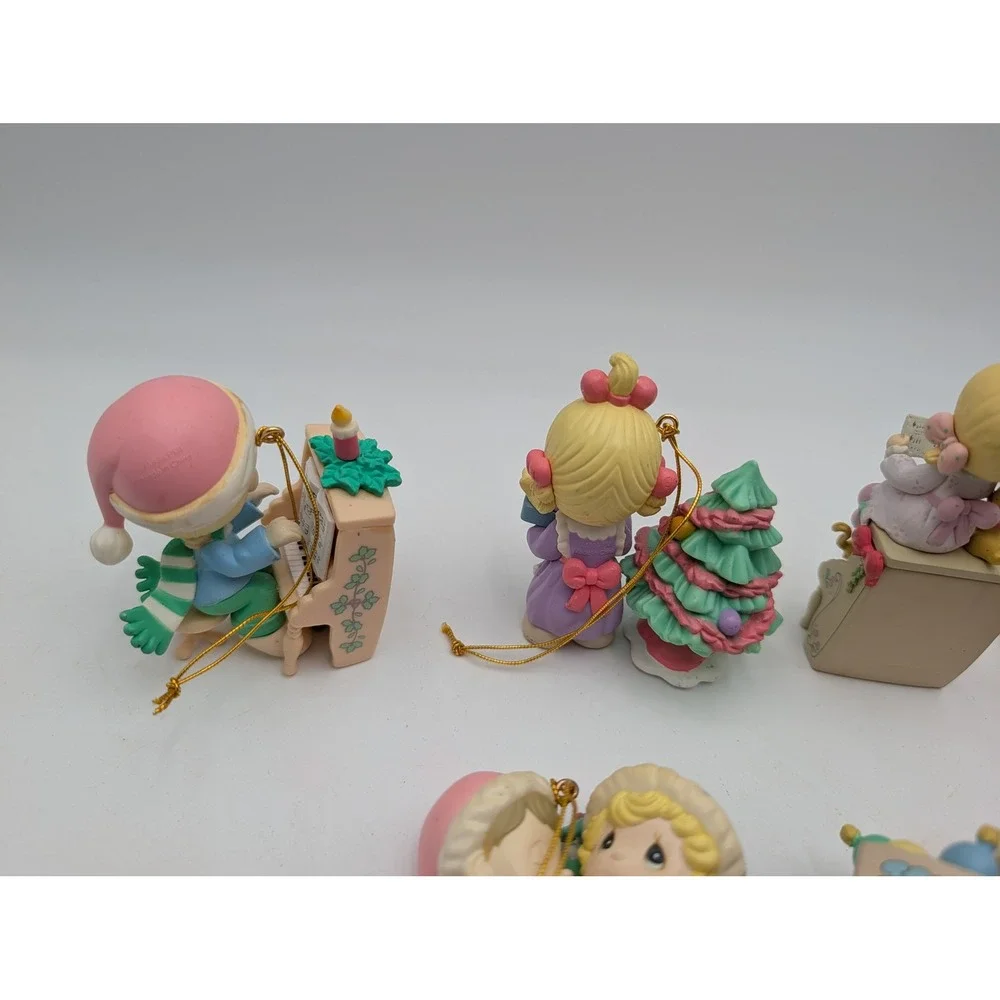 Precious Moments Christmas Ornaments Lot Pastel Holiday Birthday Figurines